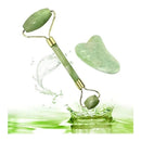 Rolo Pedra de Jade + Placa Gua Sha para Massagem Facial